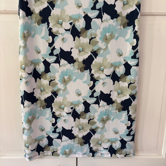 Chico’s Size 1 Floral Print Women's Dress Blue Shift Midi Chicos Size Medium - Picture 11 of 11